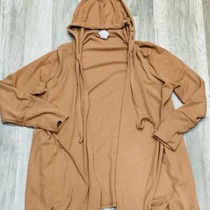 CAMEL KNIT HONEYME CARDI (HOODED)